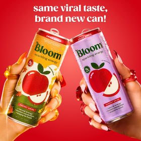 Bloom Nutrition Sparkling Energy Drink Crisp Apple flavor close-up conveys refreshing taste