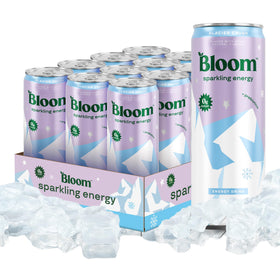 Bloom Nutrition Sparkling Energy Glacier Crush can with zero sugar and natural caffeine