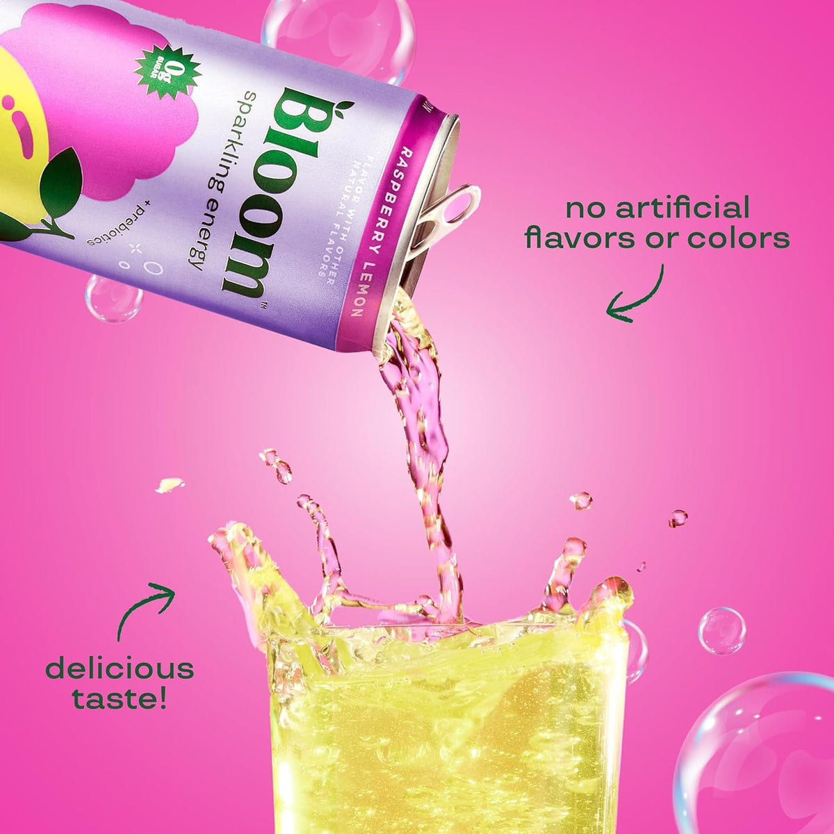 Bloom Nutrition Sparkling Energy green coffee bean illustration emphasizes natural caffeine source