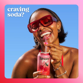 Bloom Pop Shirley Temple bubbles rise in a chilled can for refreshing moments.