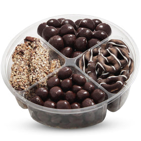 Bloom's 15oz chocolate gift box four-section platter close-up highlights easy sharing
