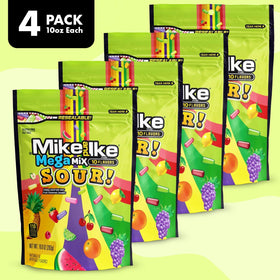 Bloom's Mike and Ike Mega Mix Sour Candy offers chewy fruity texture for snacking