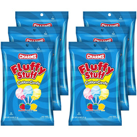 Bloom's Fluffy Stuff Cotton Candy 2.5oz pack front view, ideal party snack.
