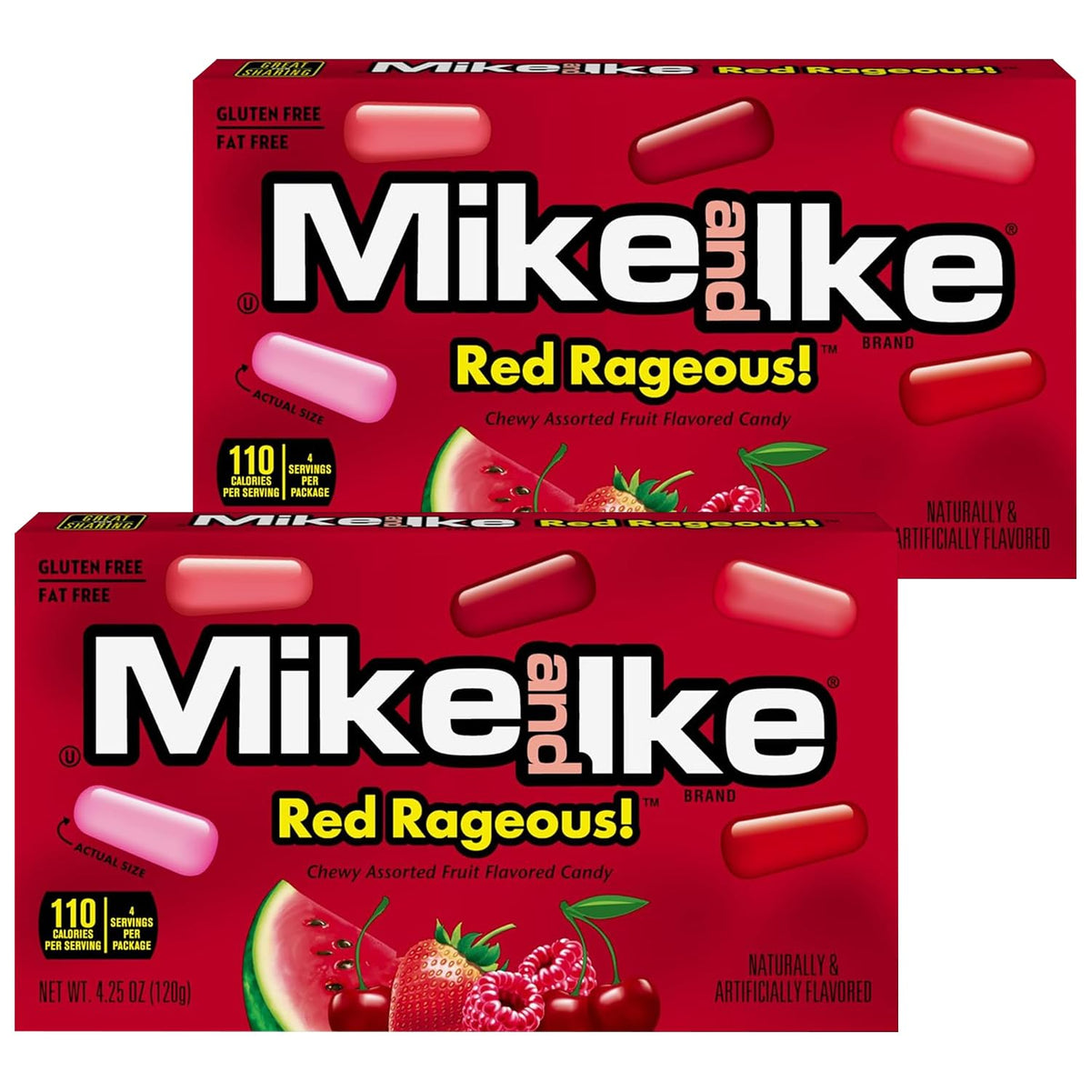 Bloom's Mike and Ike Red Rageous 2-pack boxes ready for sharing