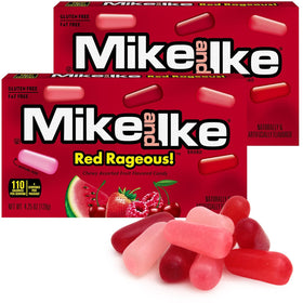 Red Rageous theater boxes close-up, a fruity movie-night snack