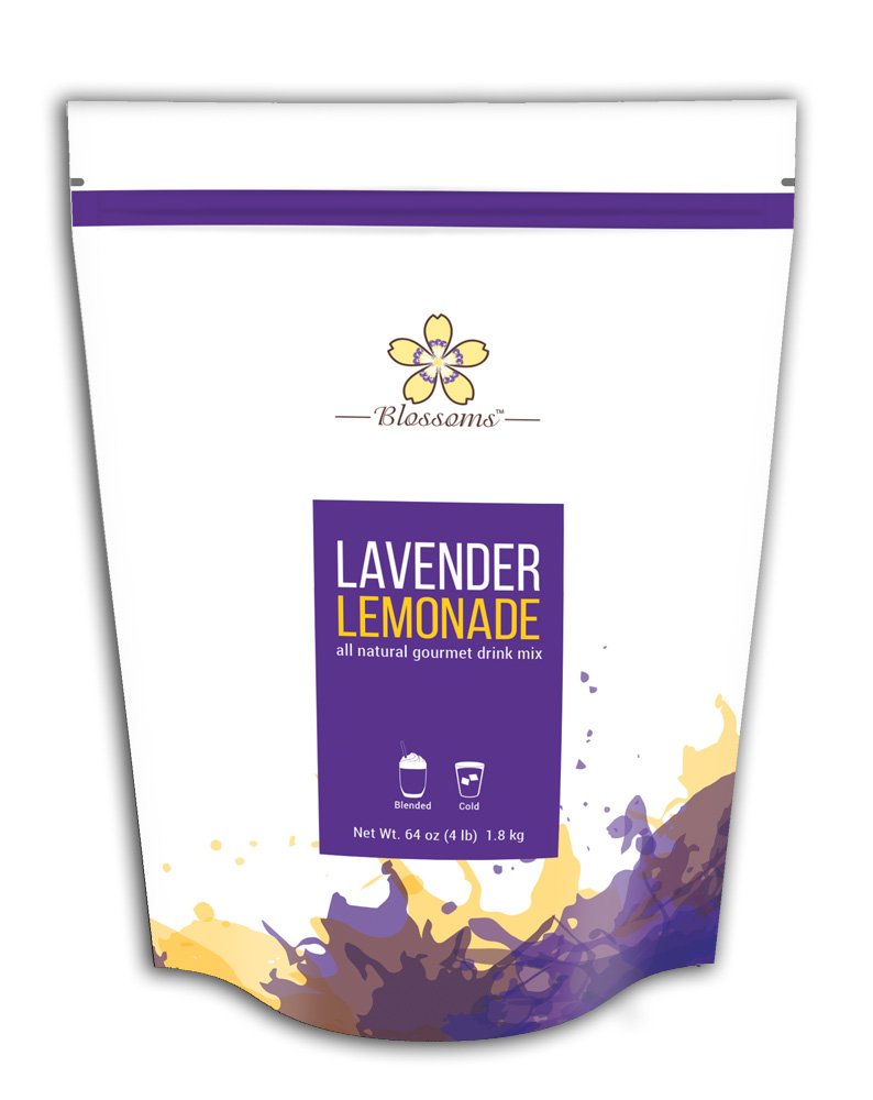 Blossoms By Java Frost lavender lemonade mix bottle pour for refreshing flavor