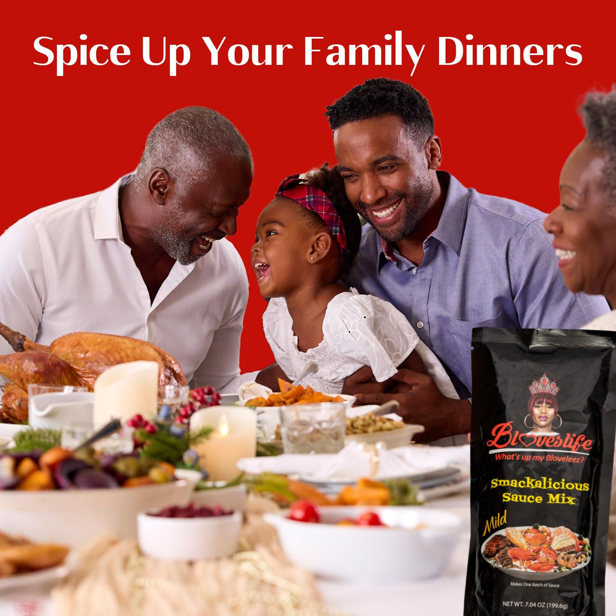 Bloveslife Smackalicious Mild seasoning beside dipping sauce option for easy snacking