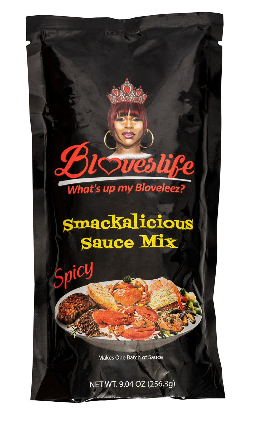 Bloveslife Spicy Cajun Smackalicious sauce jar for seafood boils with bold flavor.