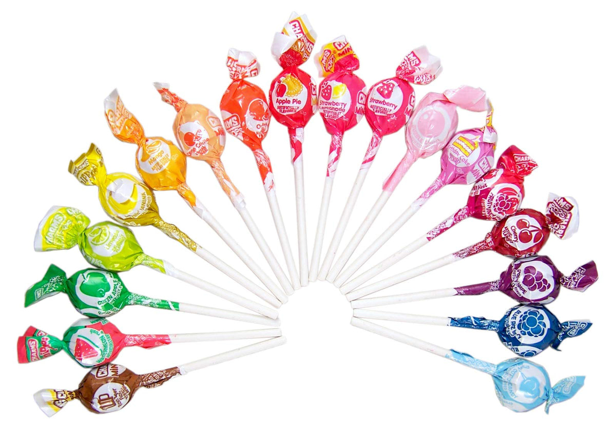 BLOW POP Charms Minipop assorted lollipops bag, gluten- and nut-free for safe sharing.