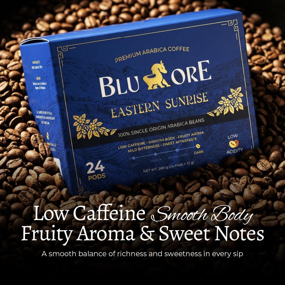Blu Ore display of Vietnamese coffee pods in retail packaging for easy selection.