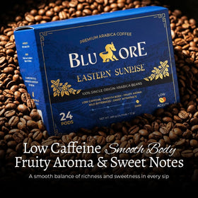 Blu Ore display of Vietnamese coffee pods in retail packaging for easy selection.