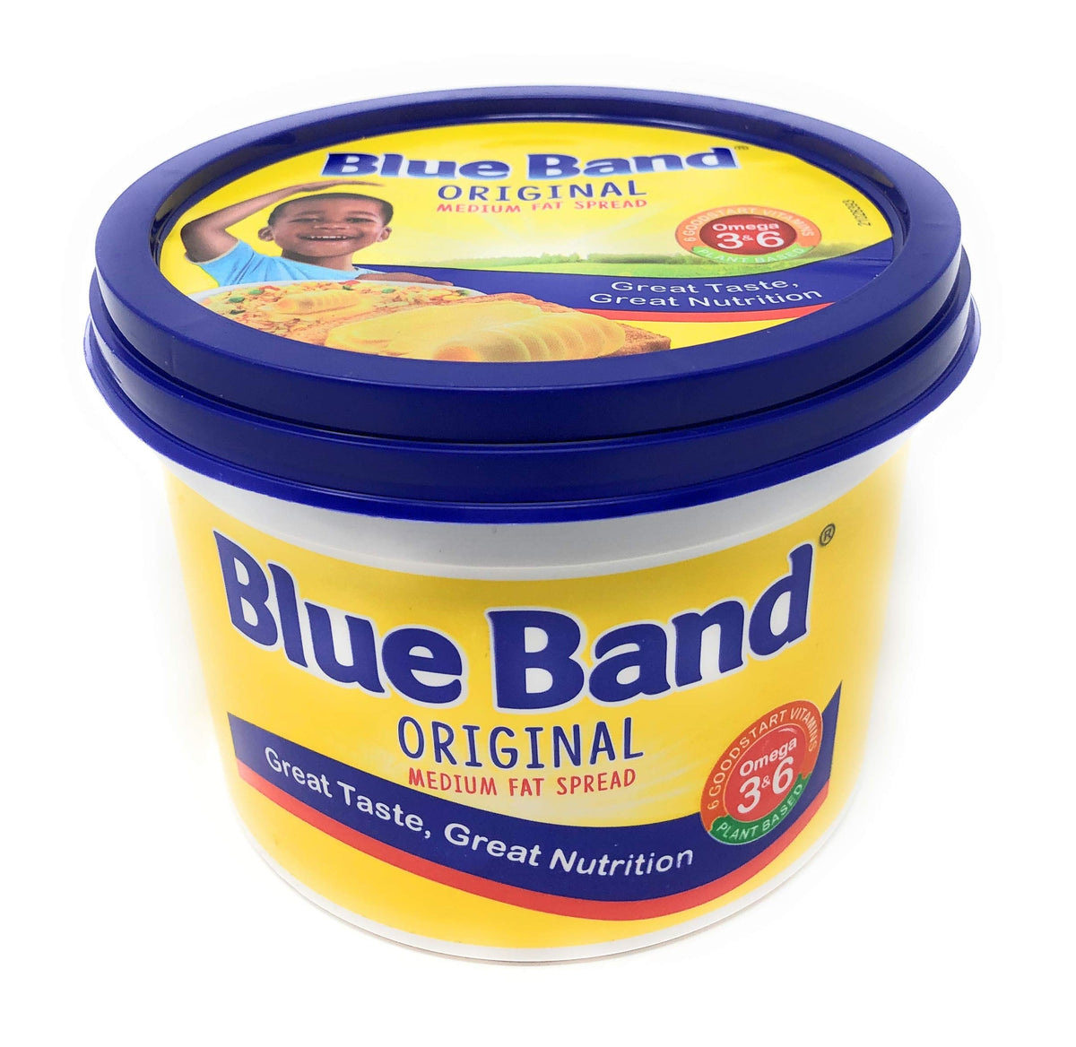 Blue Band Original Margarine 500g packaging, ideal for family meals and everyday spreads.