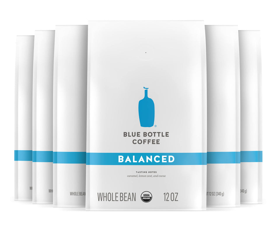 Blue Bottle Balanced coffee beans for a smooth, versatile brew.