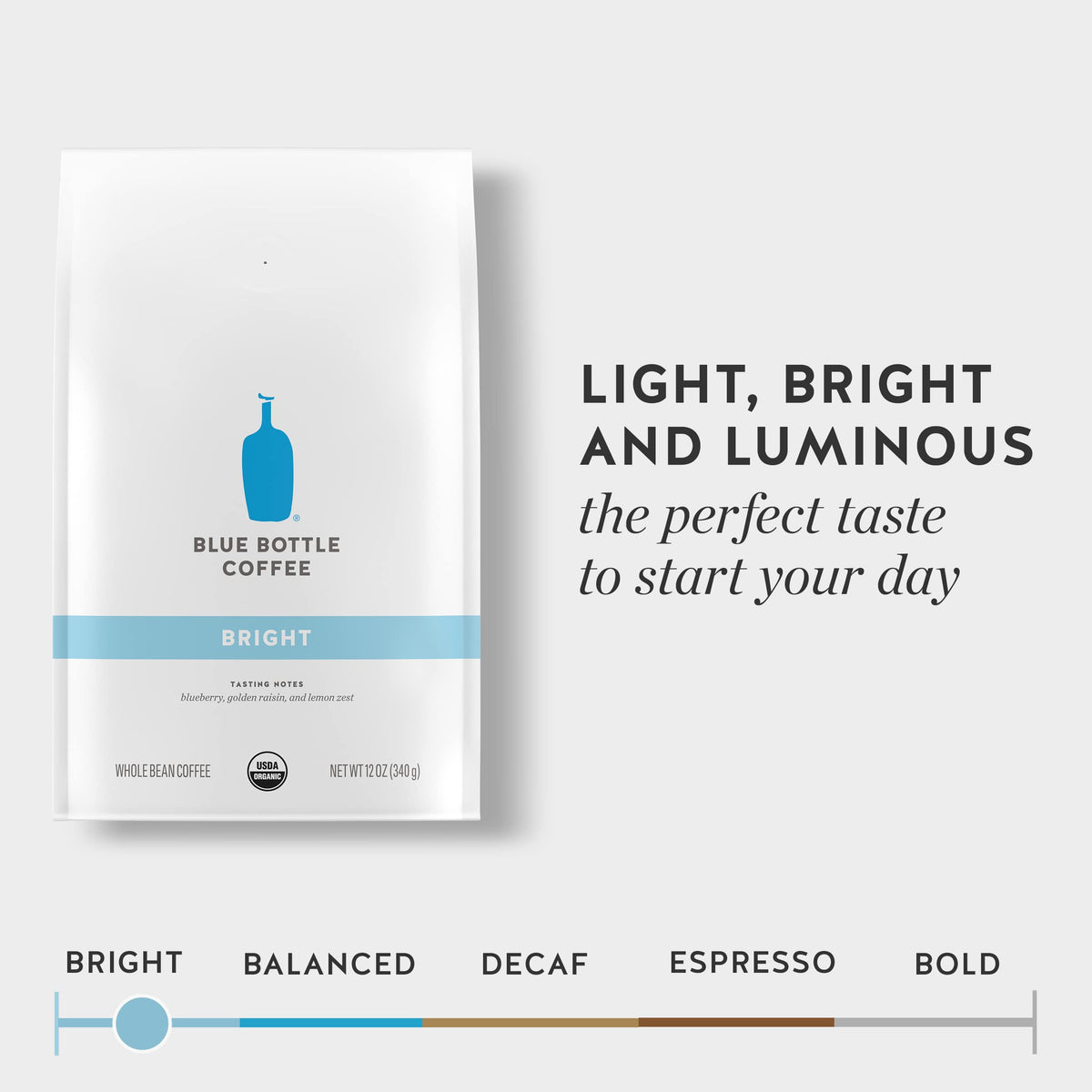Blue Bottle Bright tasting notes blueberries and lemon zest suggest a vibrant cup