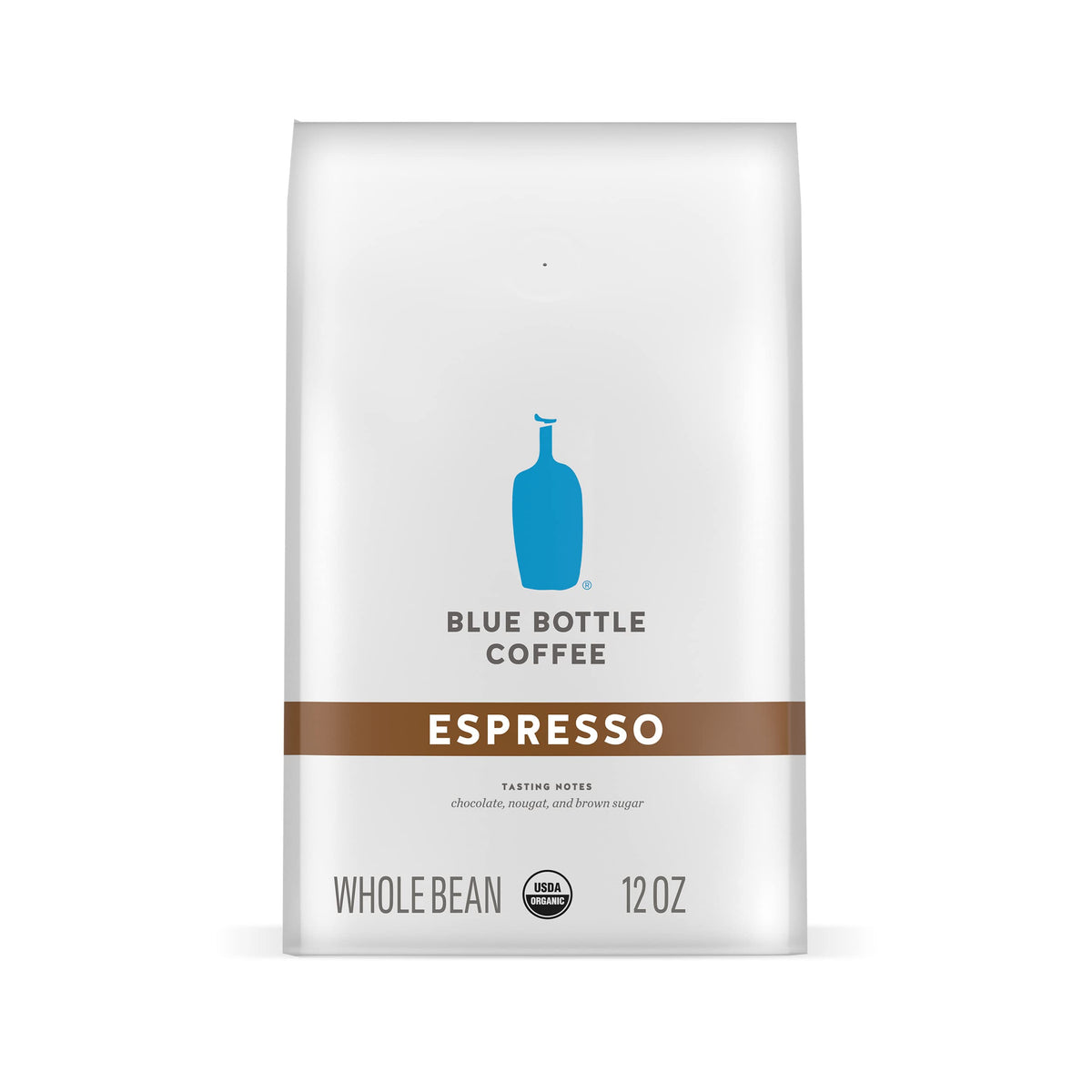 Blue Bottle Coffee espresso dark roast 12 oz bag for bold shots.