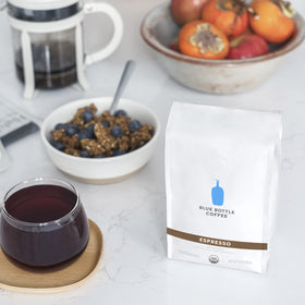 Blue Bottle Coffee rich chocolate notes enhance espresso and milk.