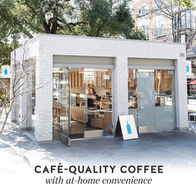 Blue Bottle coffee roasted in small batches at a dedicated facility.