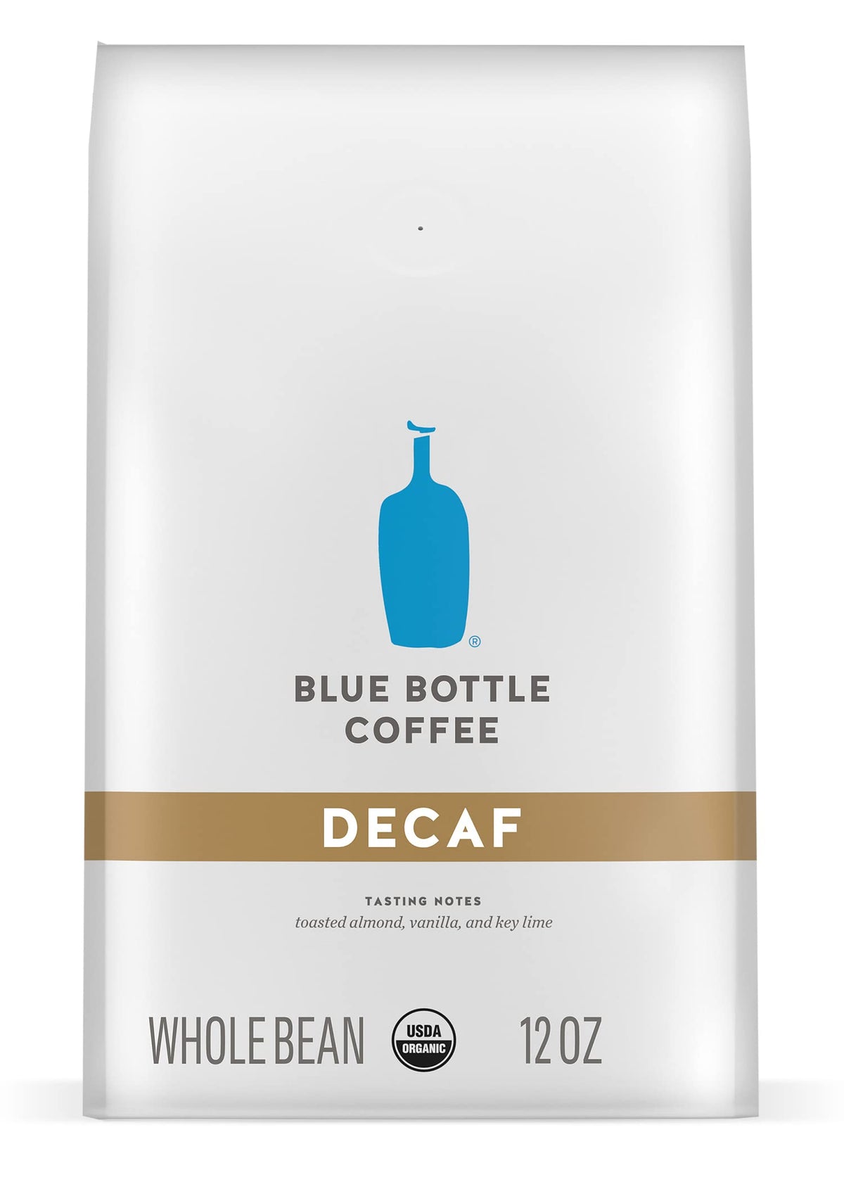 Blue Bottle Coffee decaf whole bean 12 oz bag for anytime brewing