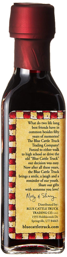 Blue Cattle Truck Trading Co. vanilla extract label shows traditional production and origin.
