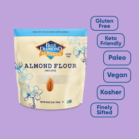 Blue Diamond Almond Flour baking-dish suggesting easy prep for daily recipes