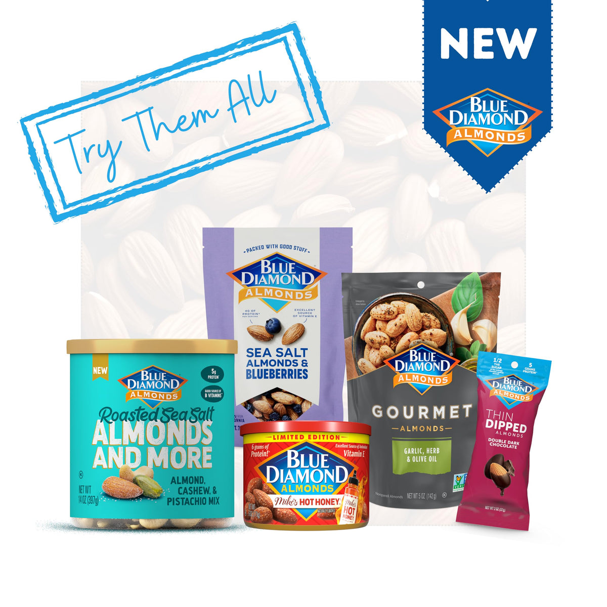 Blue Diamond Almond Flour label highlighting premium blanched almonds and gluten-free blend