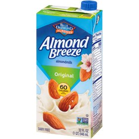 Blue Diamond Almond Breeze 12-pack on display: pantry-friendly lactose-free milk alternative.