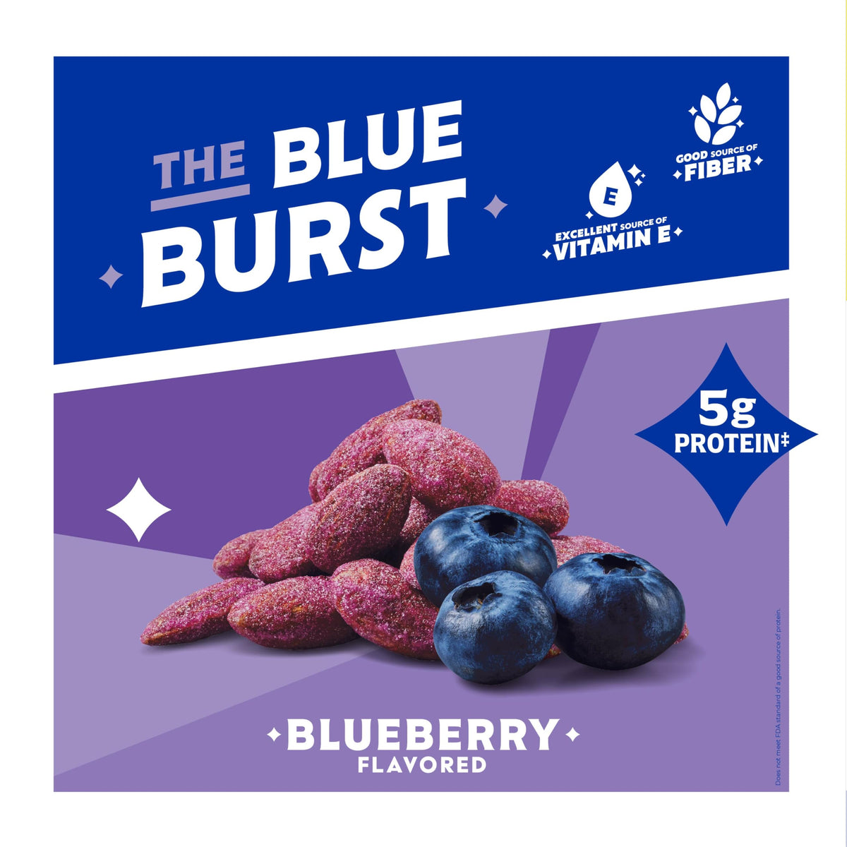 Close-up of blueberry-coated almonds showing crunchy texture and tart-sweet flavor