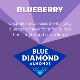 Blue Diamond Almonds blueberry snack packaging displayed on a store shelf