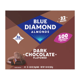 Blue Diamond Almonds dark chocolate cocoa dusted snack in 100 calorie packs for on the go
