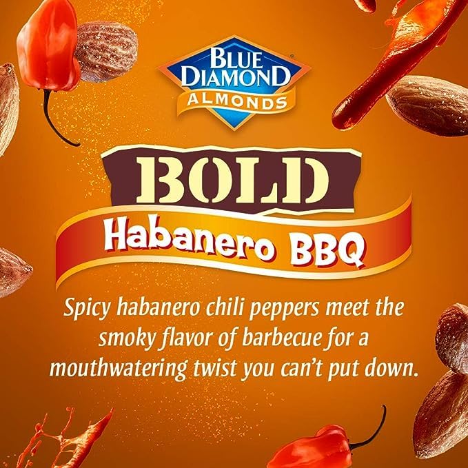 Blue Diamond Almonds lunchbox habanero BBQ for a spicy crunch