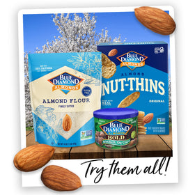 Blue Diamond Almonds on-the-go serving idea promoting quick energy anywhere.