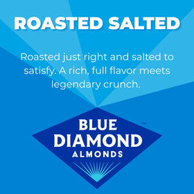 Blue Diamond Almonds roasted salted tubes closeup: rich flavor and crisp texture