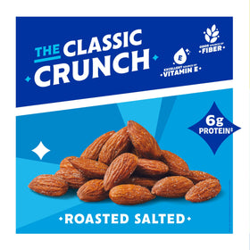 Blue Diamond Almonds roasted salted tubes side: convenient resealable packaging for travel
