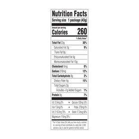 Blue Diamond Bold Almonds nutrition label reveals protein-rich, portion-controlled option.