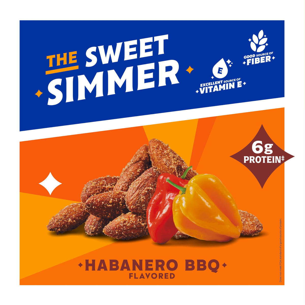 Blue Diamond Bold Habanero BBQ almonds close-up coating highlights flavor