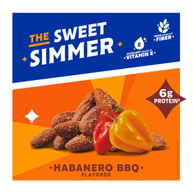Blue Diamond Bold Habanero BBQ almonds close-up coating highlights flavor