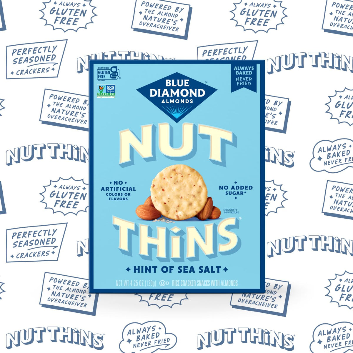 Blue Diamond Almonds Nut Thins dipping platter, perfect for cheese and spreads.