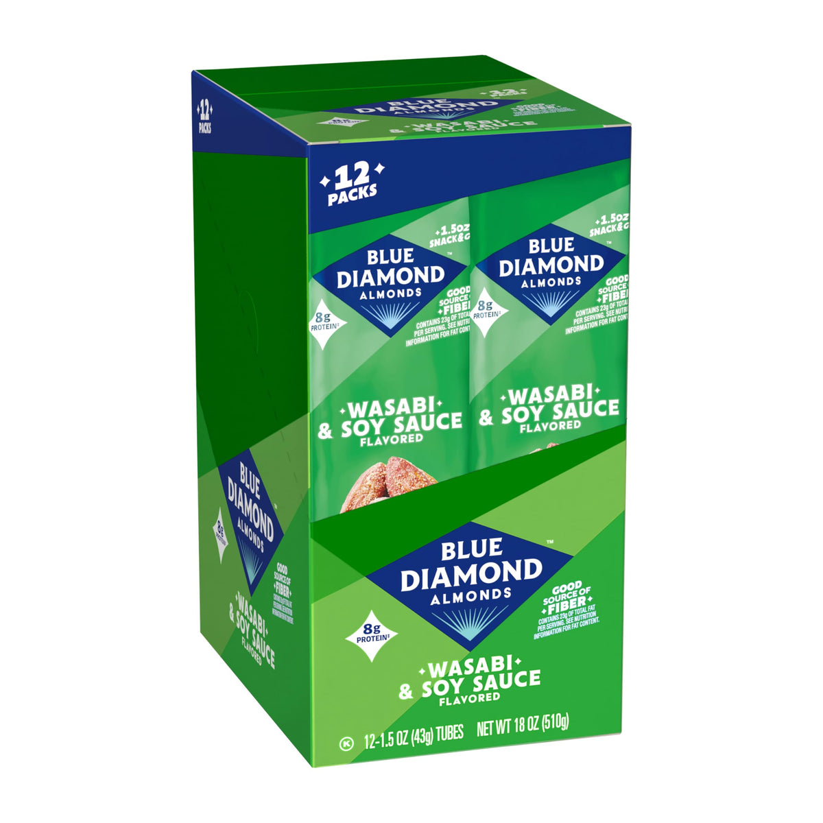 Blue Diamond Wasabi & Soy almonds in a kitchen, ready for lunchboxes
