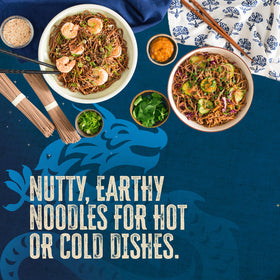 Blue Dragon soba noodles in a serving bowl ready for soup or sauce