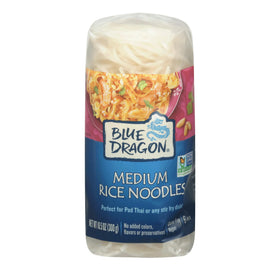 Blue Dragon Medium Rice Noodles Nest Pack ready for quick meals.