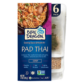 Blue Dragon Pad Thai 3 Step Kit packaging with pre-portioned sachets for quick weeknight meals