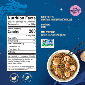 Blue Dragon soba noodles uncooked texture showing buckwheat-wheat blend