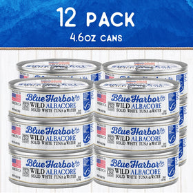 Blue Harbor 12-pack tuna cans on shelf for easy meal planning