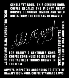 Blue Horse Kona Coffee bag sealed to preserve peak aroma and freshness