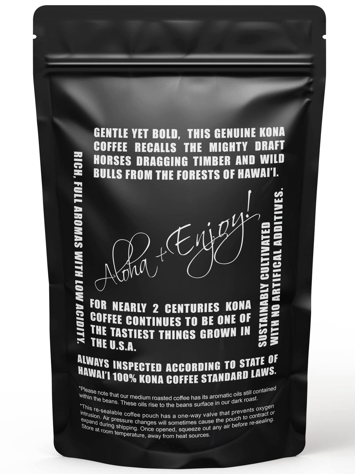 Blue Horse Kona coffee beans close-up, highlighting quality and aroma potential.