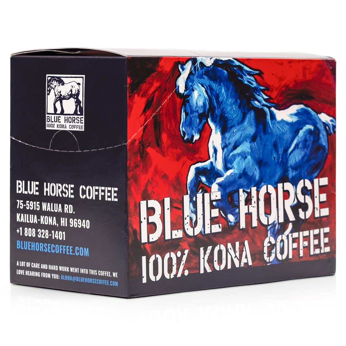Blue Horse pods offer easy single-serve brewing for mornings.