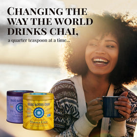 Blue Lotus Chai bamboo scoop included for precise measurement.