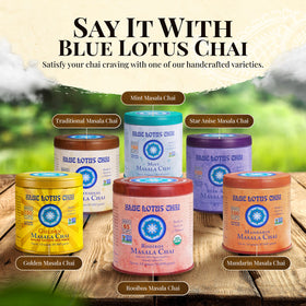 Blue Lotus Chai ready-to-use powder dissolves quickly in hot water or milk.