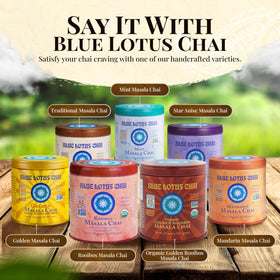 Blue Lotus Chai prepared chai cup shows quick flavor in moment.