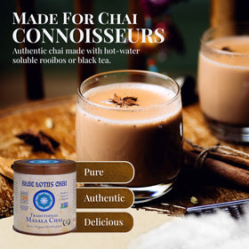 Blue Lotus Chai spice closeup highlighting organic ingredients and aroma.